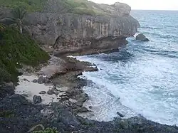 Rocky approach from the reef.