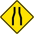 Road narrows