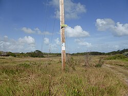 Landmark, but don't follow this sign to Long Beach. Take the road to the left (north) of the track illustrated.