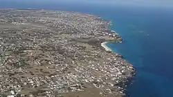 Foul Bay and the cliffs to the south west from an American Airlines window.