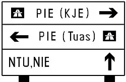 Typical road sign along expressways in Singapore