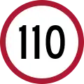 110&nbsp;km/h (68&nbsp;mph) on ground-level expressways