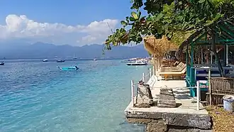 The view from a restaurant on Gili Air.