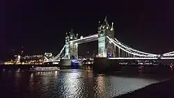 Tower Bridge at night from South Bank