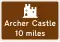Tourist sign for Archer Castle (UK)